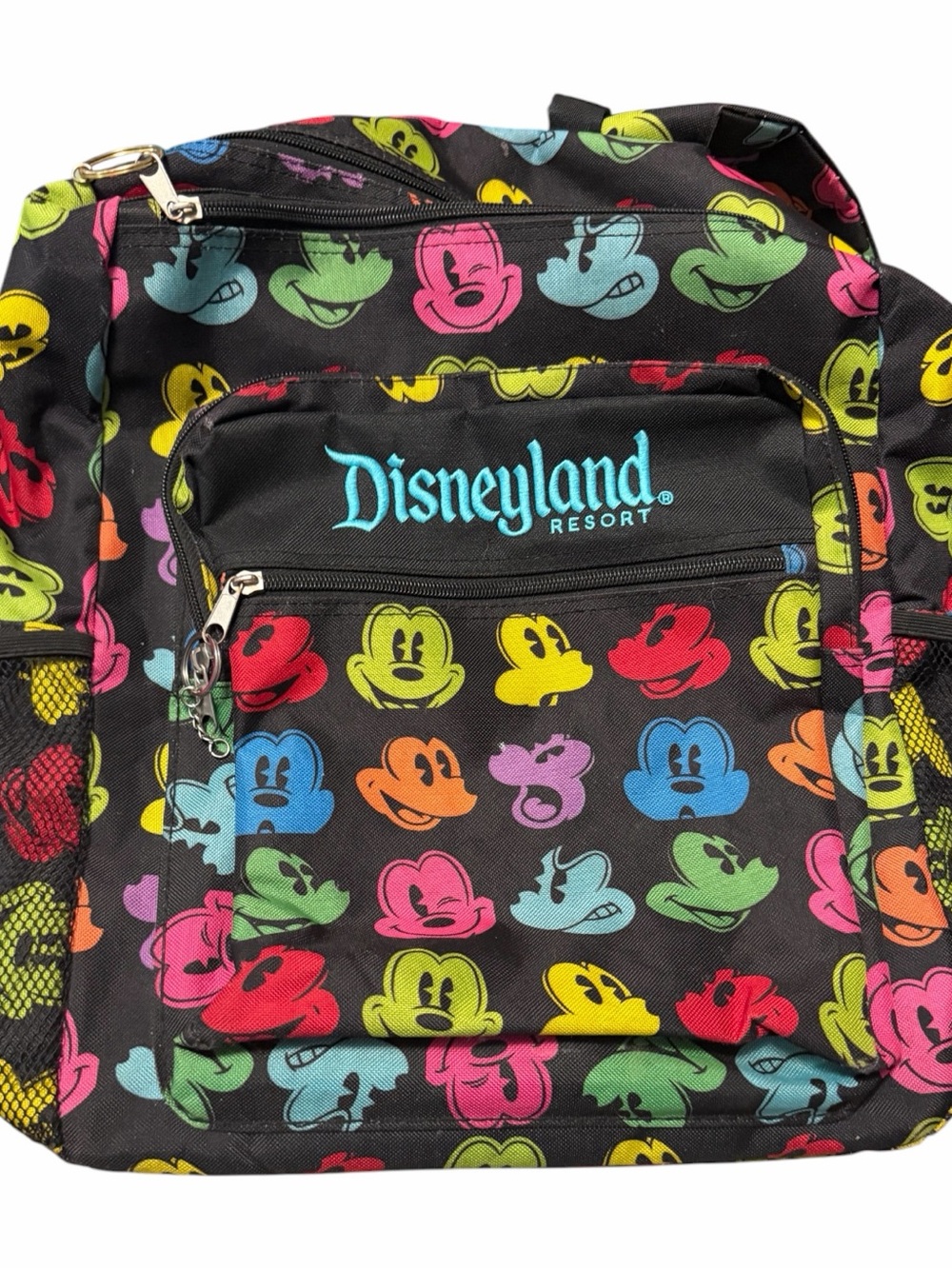 Disneyland Resort Black Backpack Rainbow Multicolor Mickey Faces